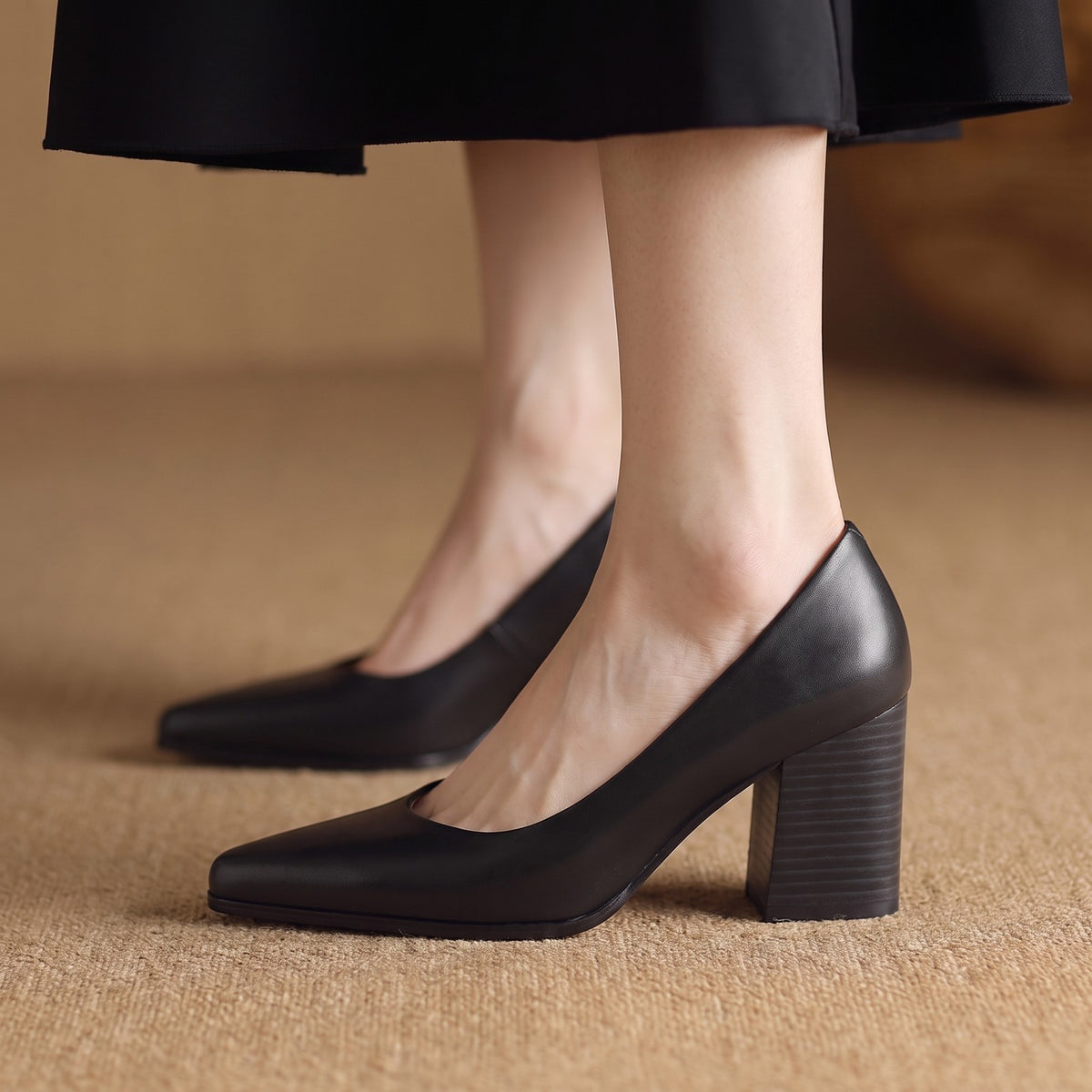 Women's Block Heels Pointed Toe Pumps