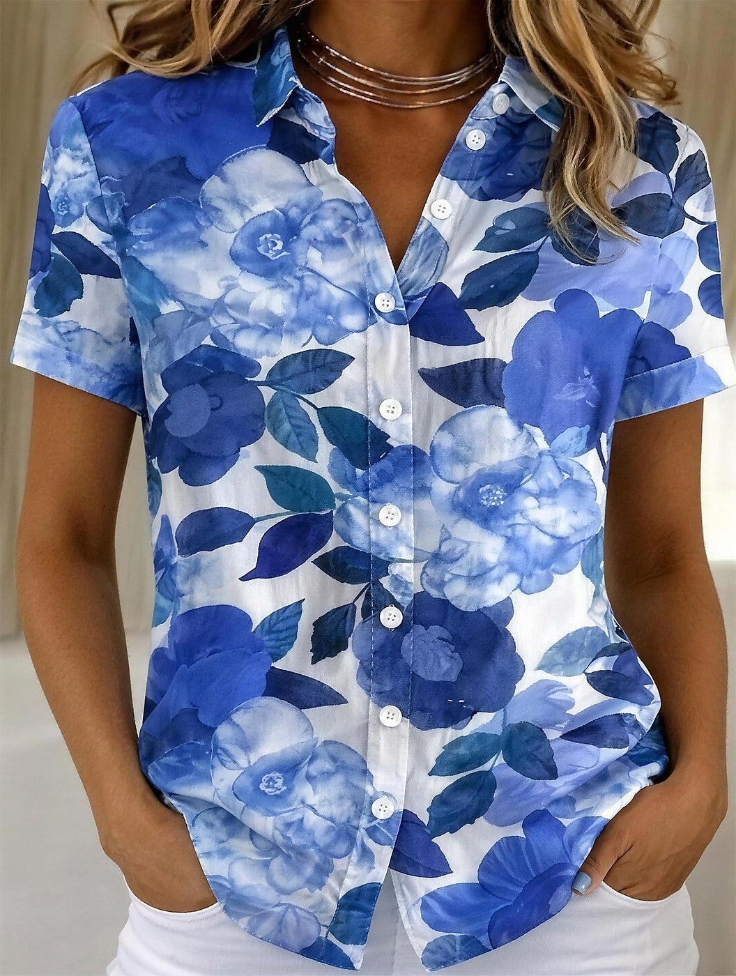 Women's Floral Button Up Shirt