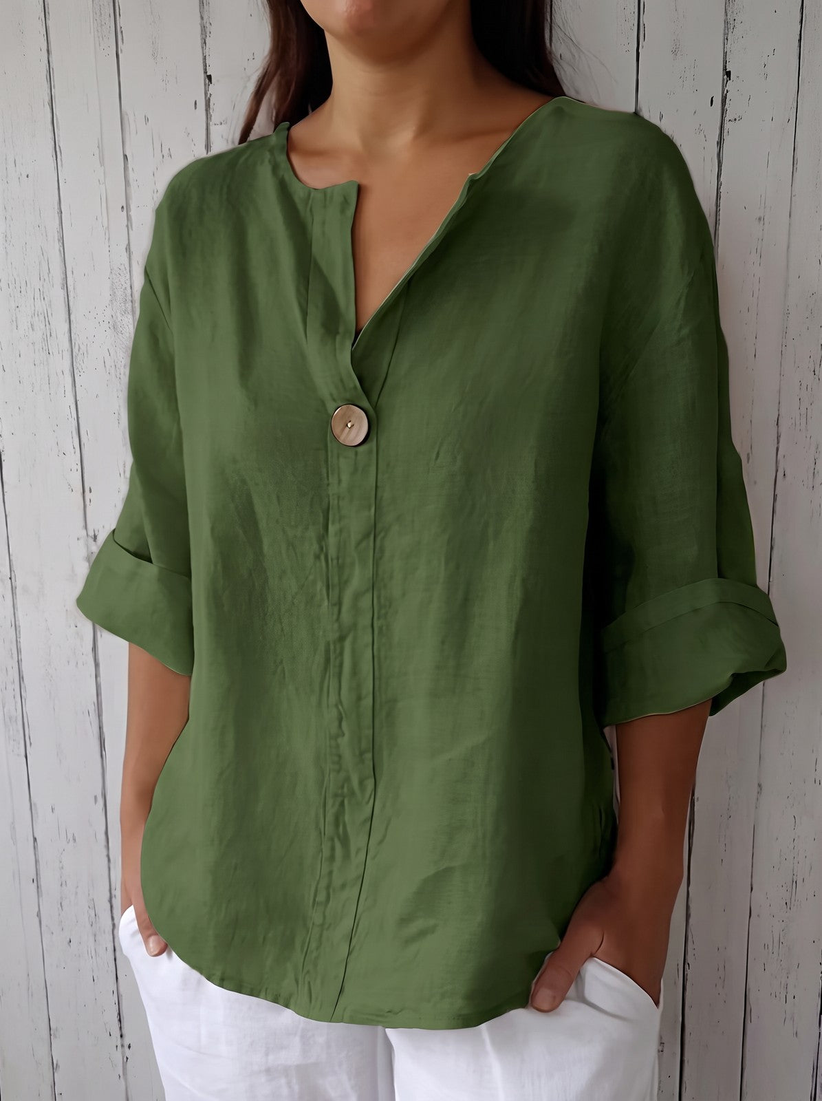 Women's Relaxed V Neck Blouse