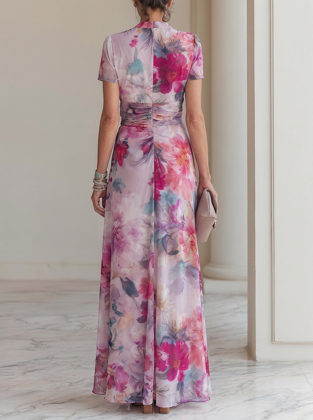 Women's Floral Wrap Maxi Dress