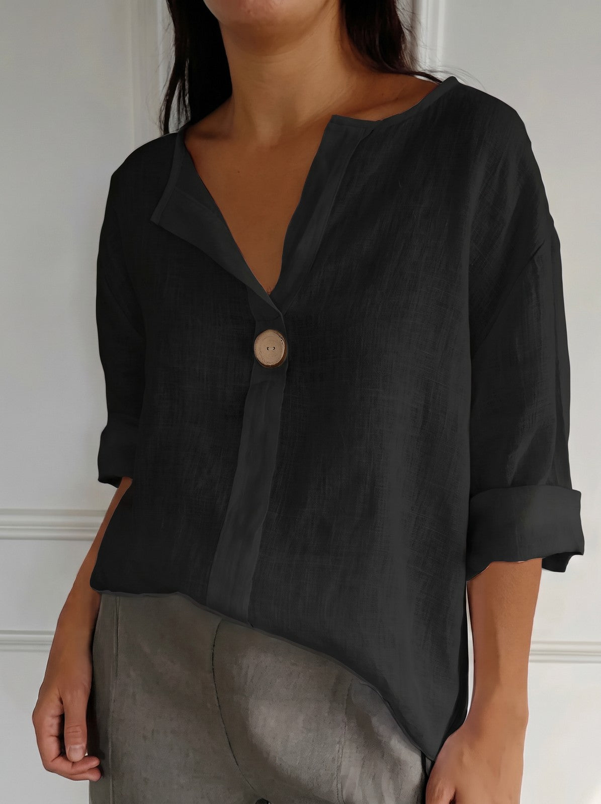 Women's Relaxed V Neck Blouse