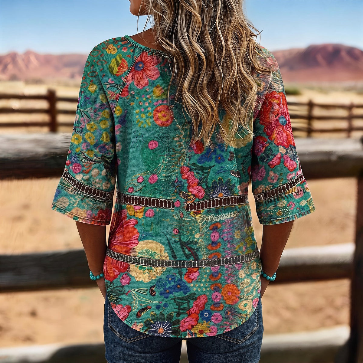 Women's Floral Button Up Blouse