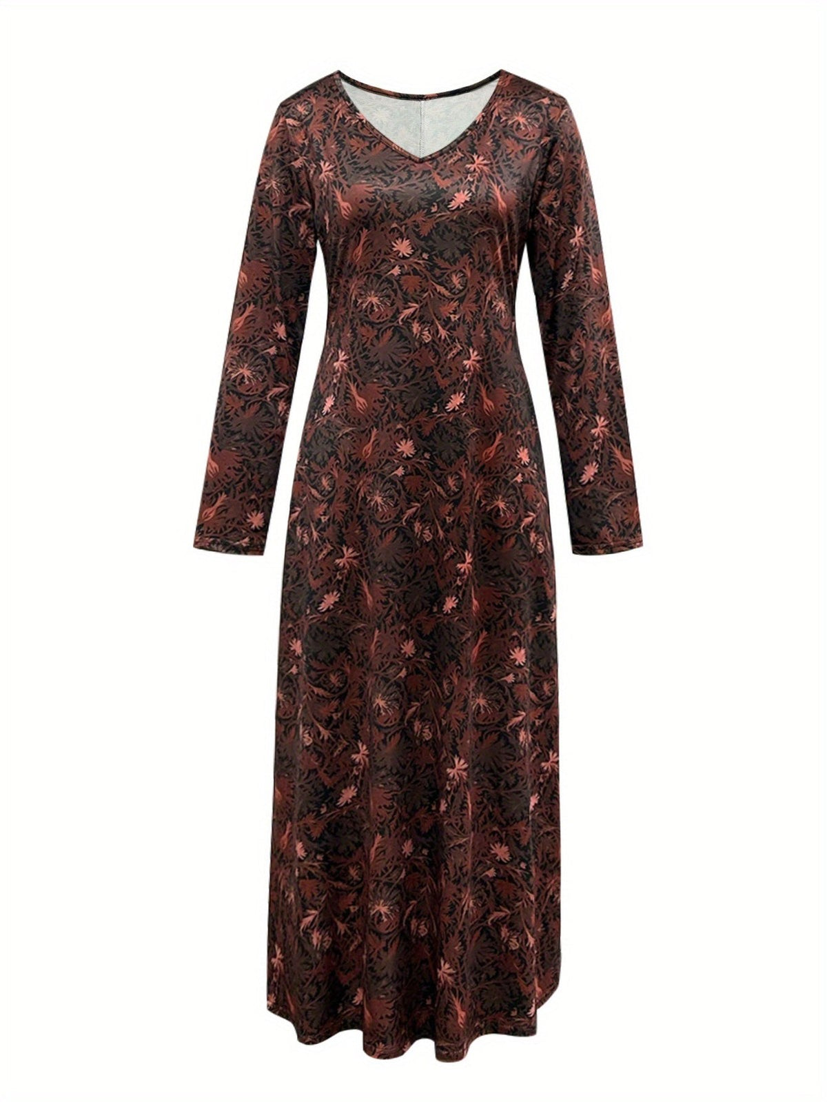 Women's Floral Long Sleeve Maxi Dress