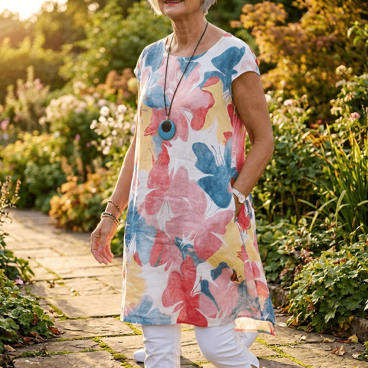 Women's Watercolour Floral Summer Dress