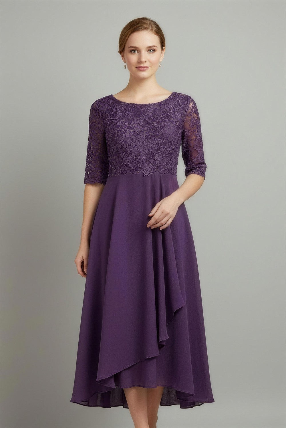 Women's Lace Chiffon Midi Dress