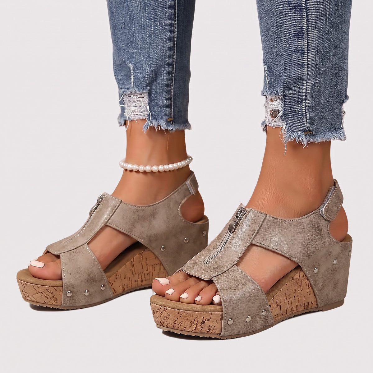 Women's Studded Wedge Sandals