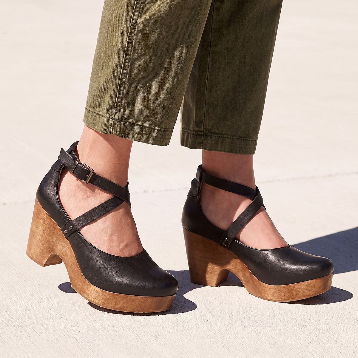 Women's Strappy Platform Block Heels