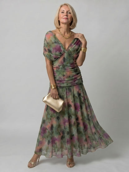 Women's Off Shoulder Draped Midi Dress