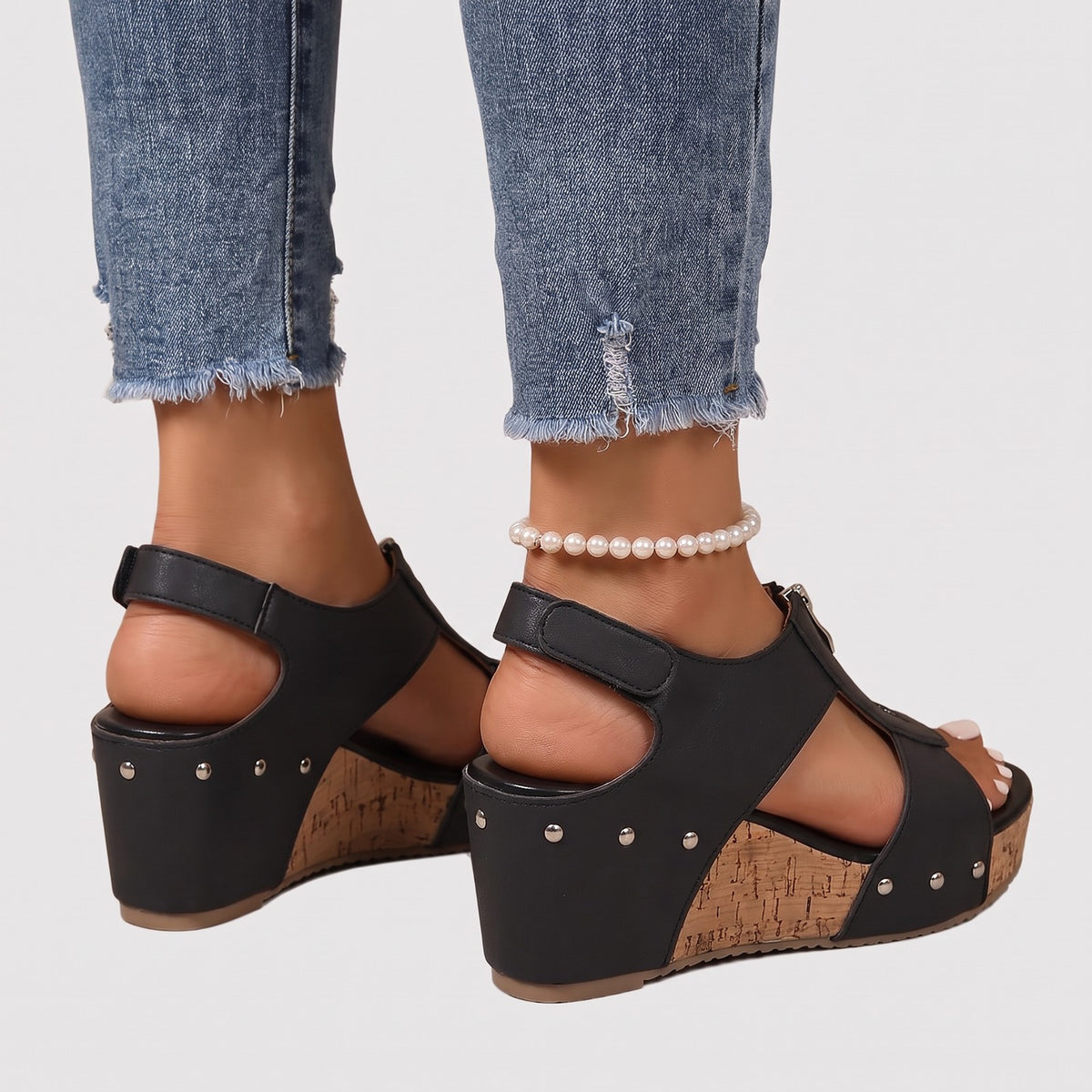 Women's Studded Wedge Sandals