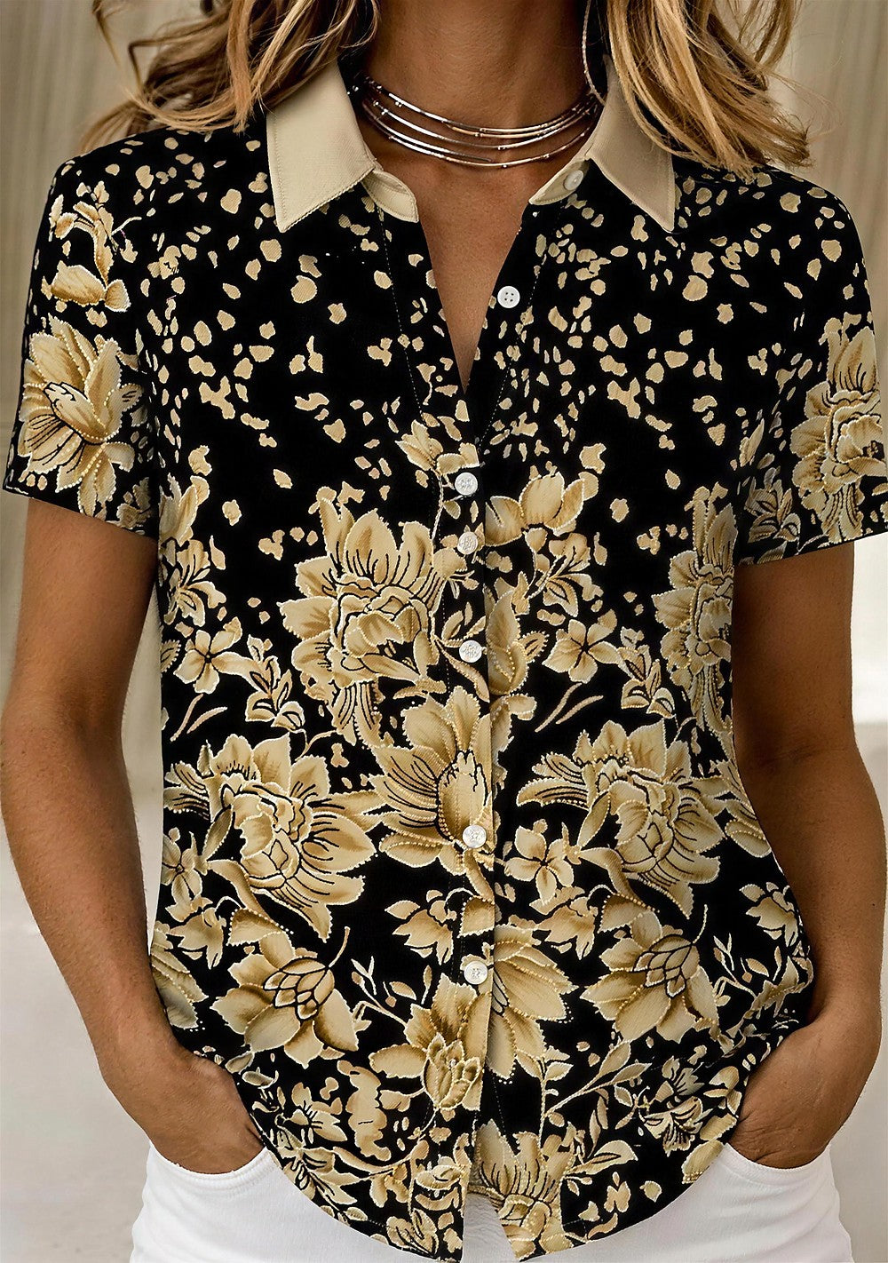 Women's Floral Button Up Shirt