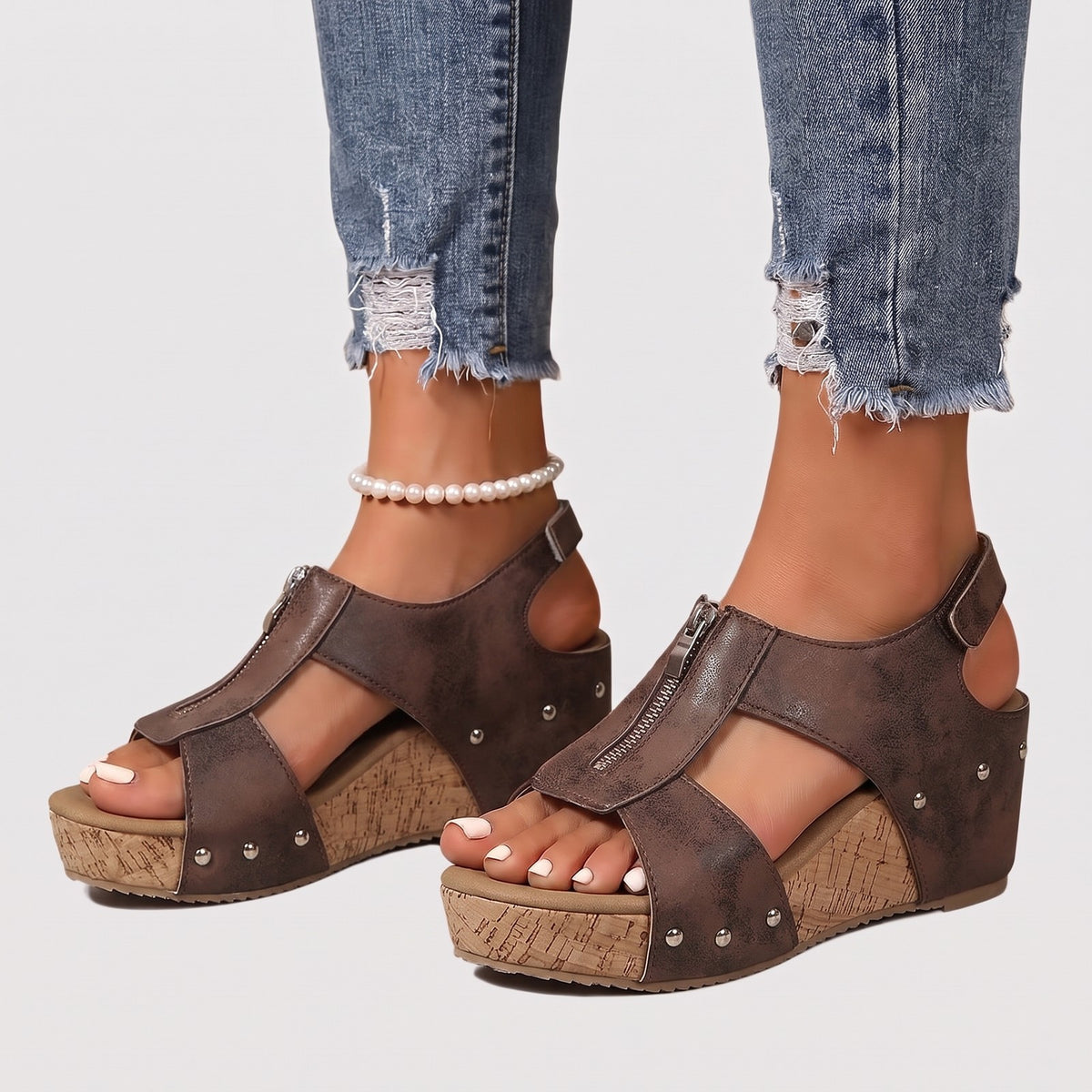 Women's Studded Wedge Sandals