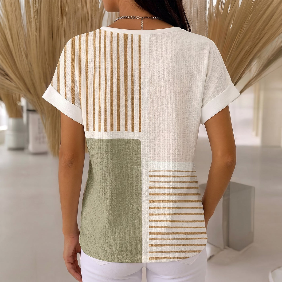 Women's Striped Short Sleeve T Shirt