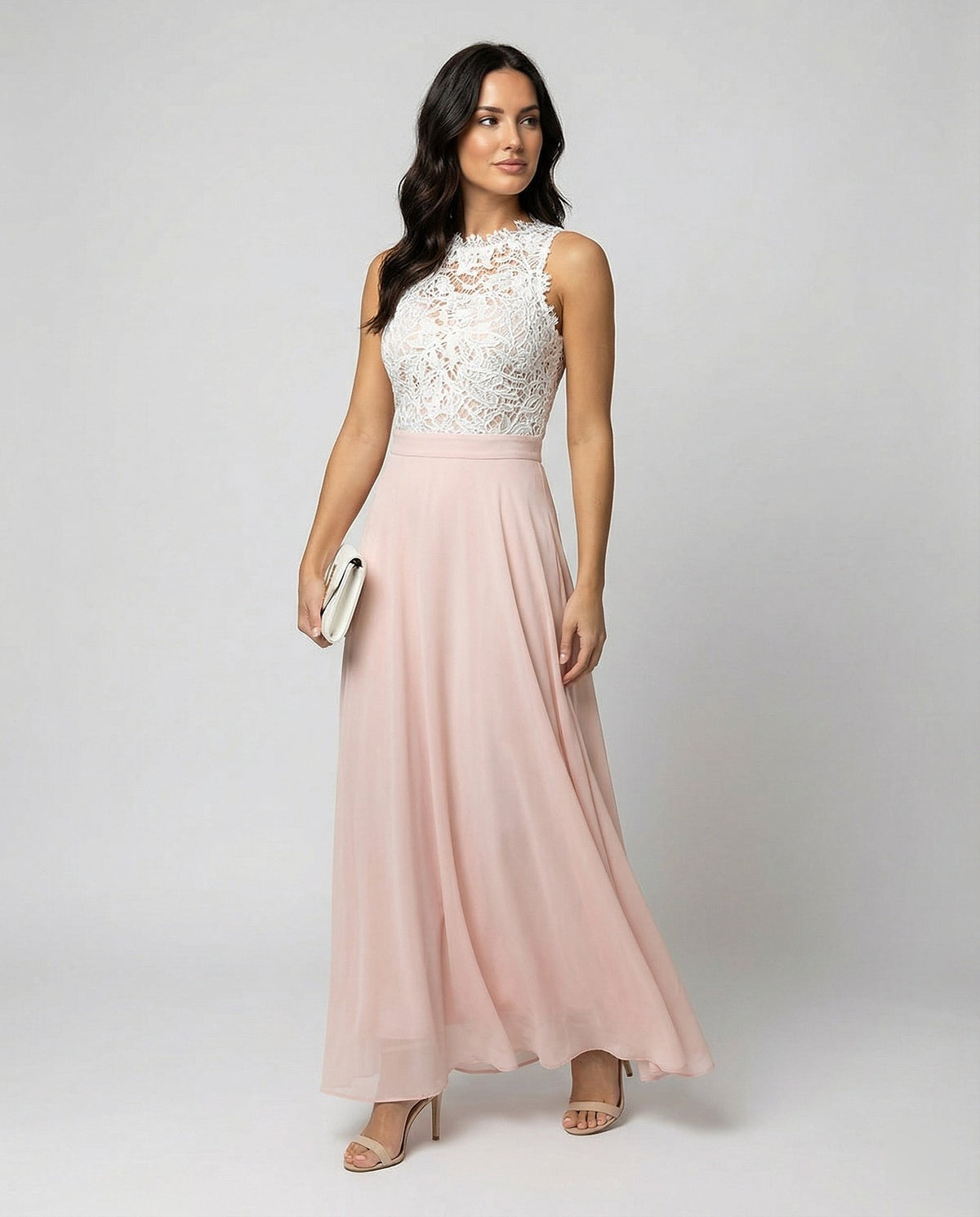 Women's Lace Chiffon Maxi Formal Dress