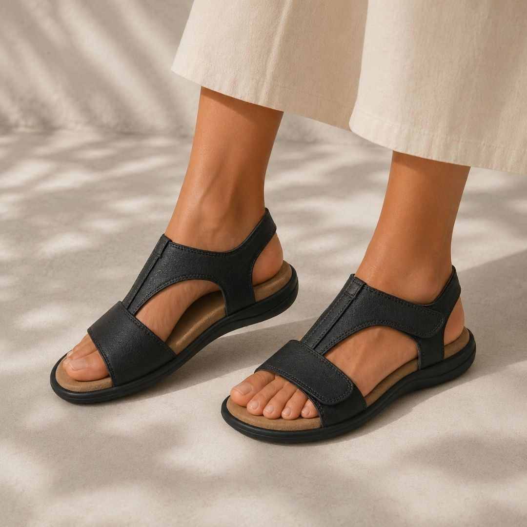 Women's Flat T Strap Walking Sandals