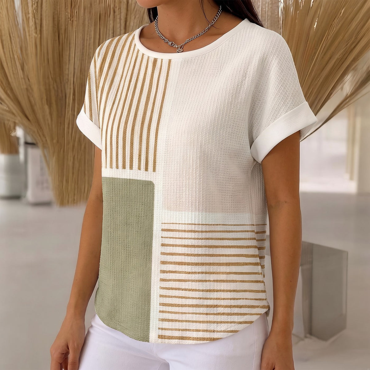 Women's Striped Short Sleeve T Shirt