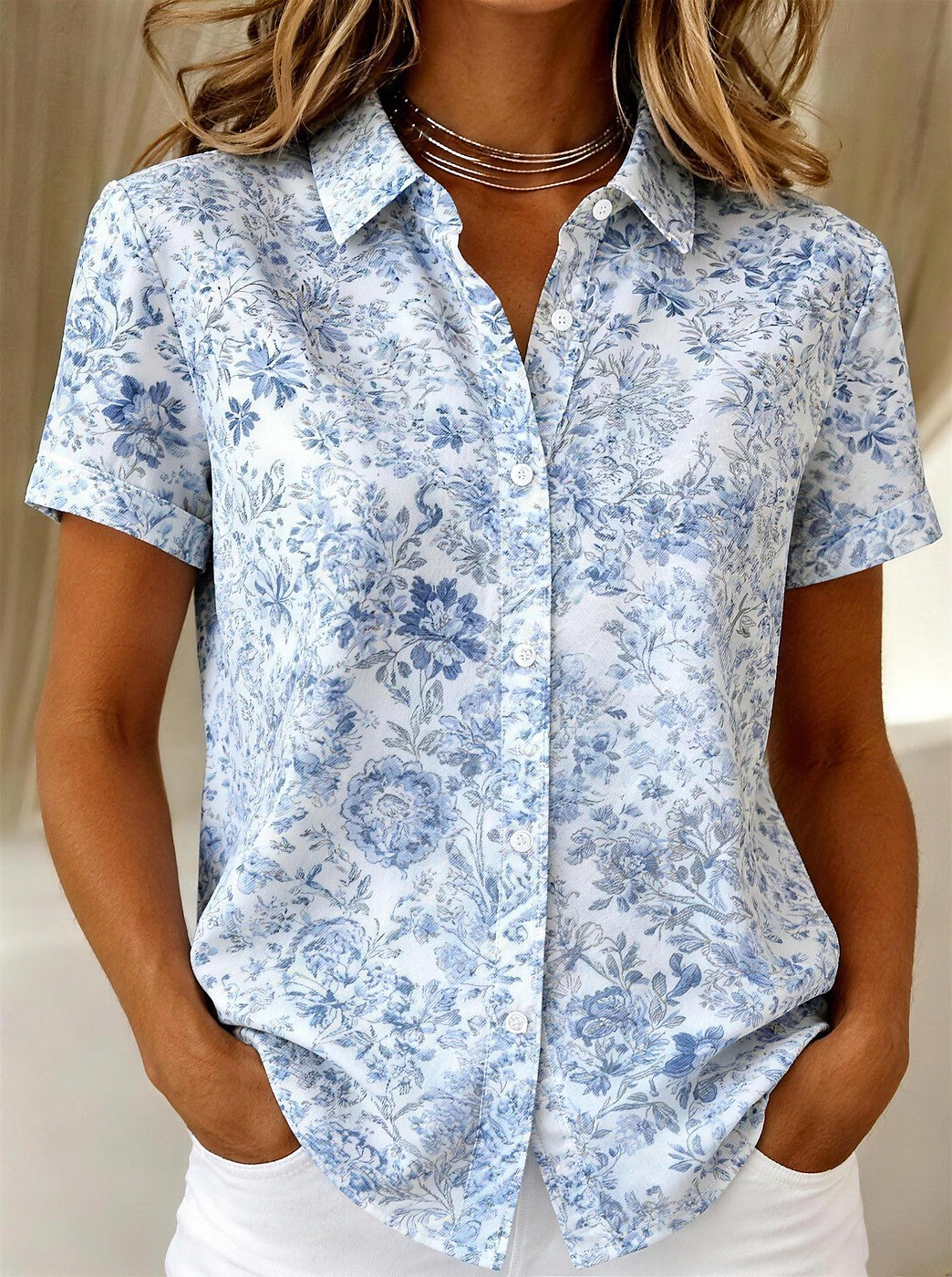Women's Floral Button Up Shirt