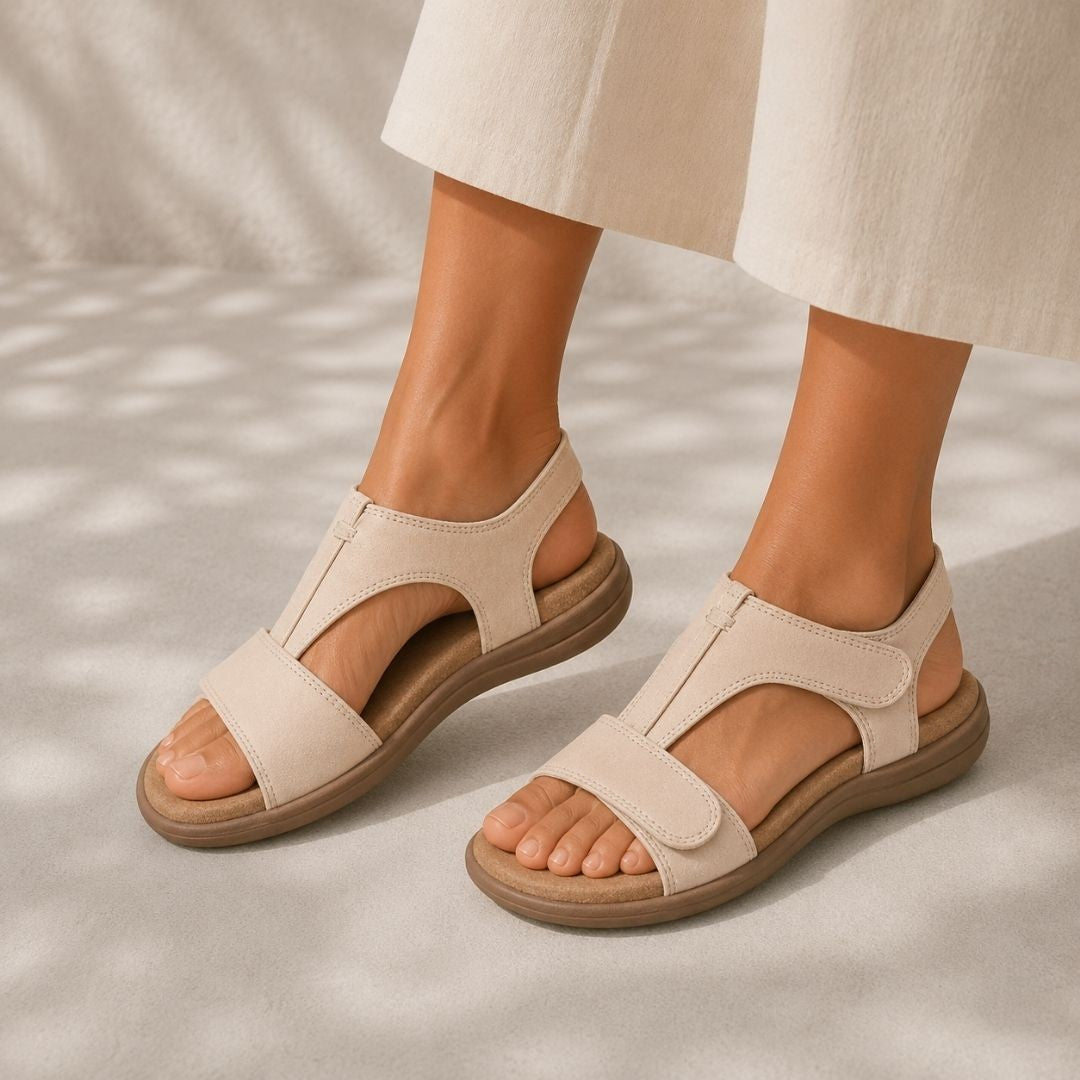 Women's Flat T Strap Walking Sandals