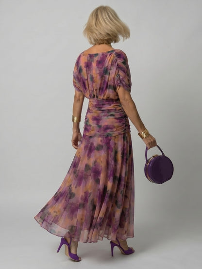 Women's Off Shoulder Draped Midi Dress