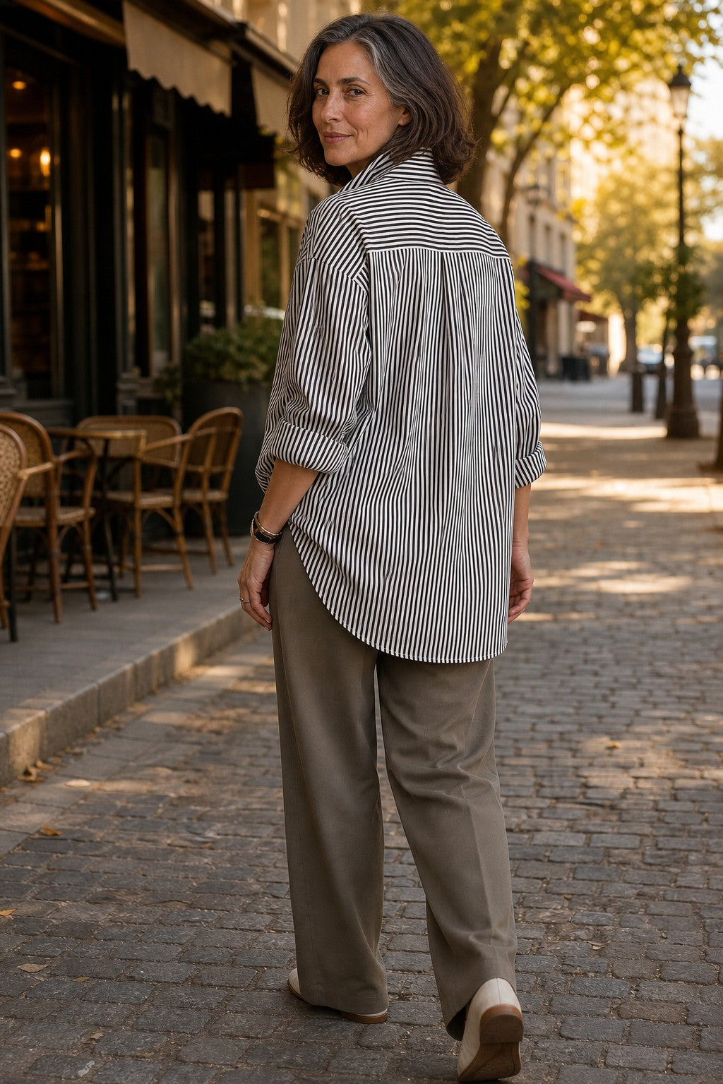 Women's Striped Button Up Shirt