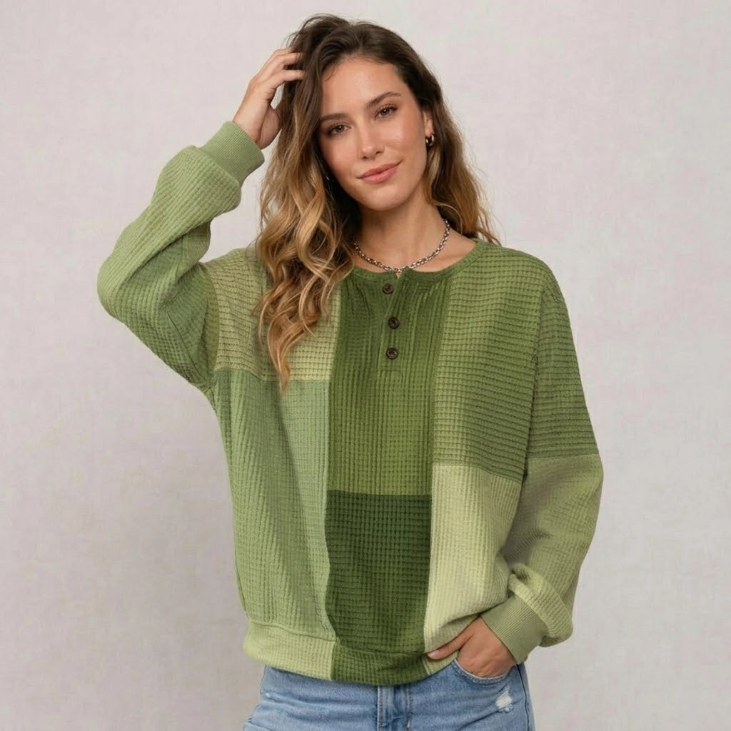 Waffelstrick Damenpullover Greta
