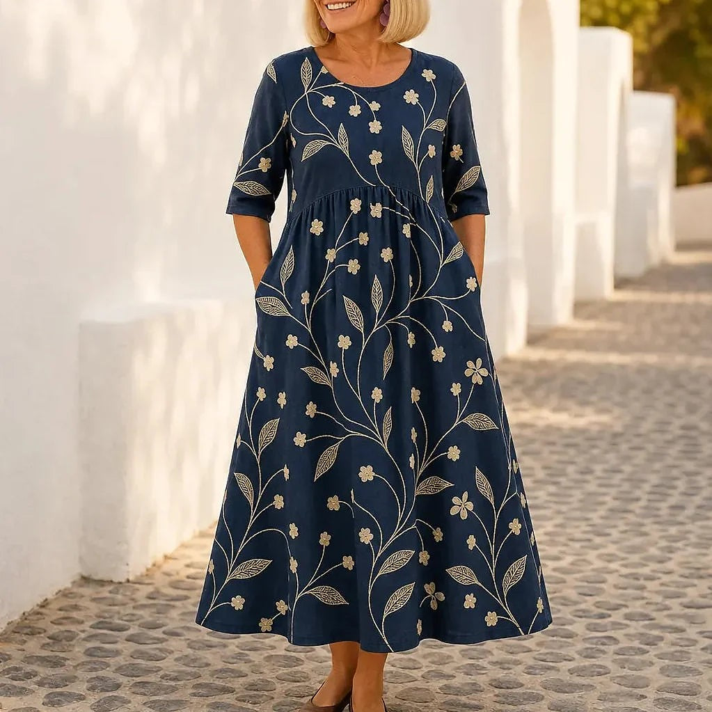 Women's Floral Empire Waist Maxi Dress