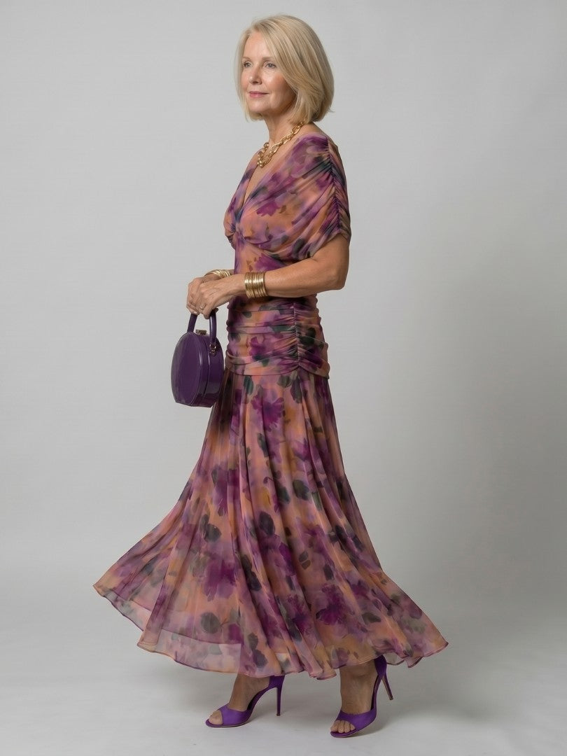 Women's Off Shoulder Draped Midi Dress