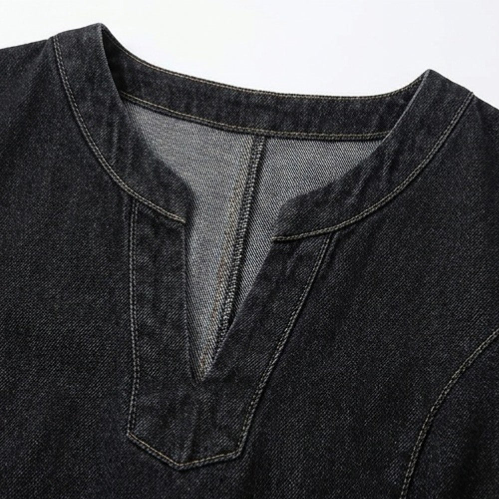Women's Short Sleeve Denim Shift Dress