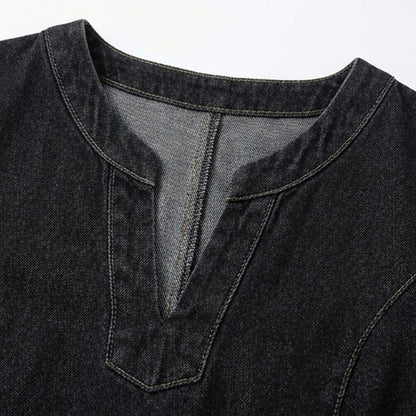 Women's Short Sleeve Denim Shift Dress