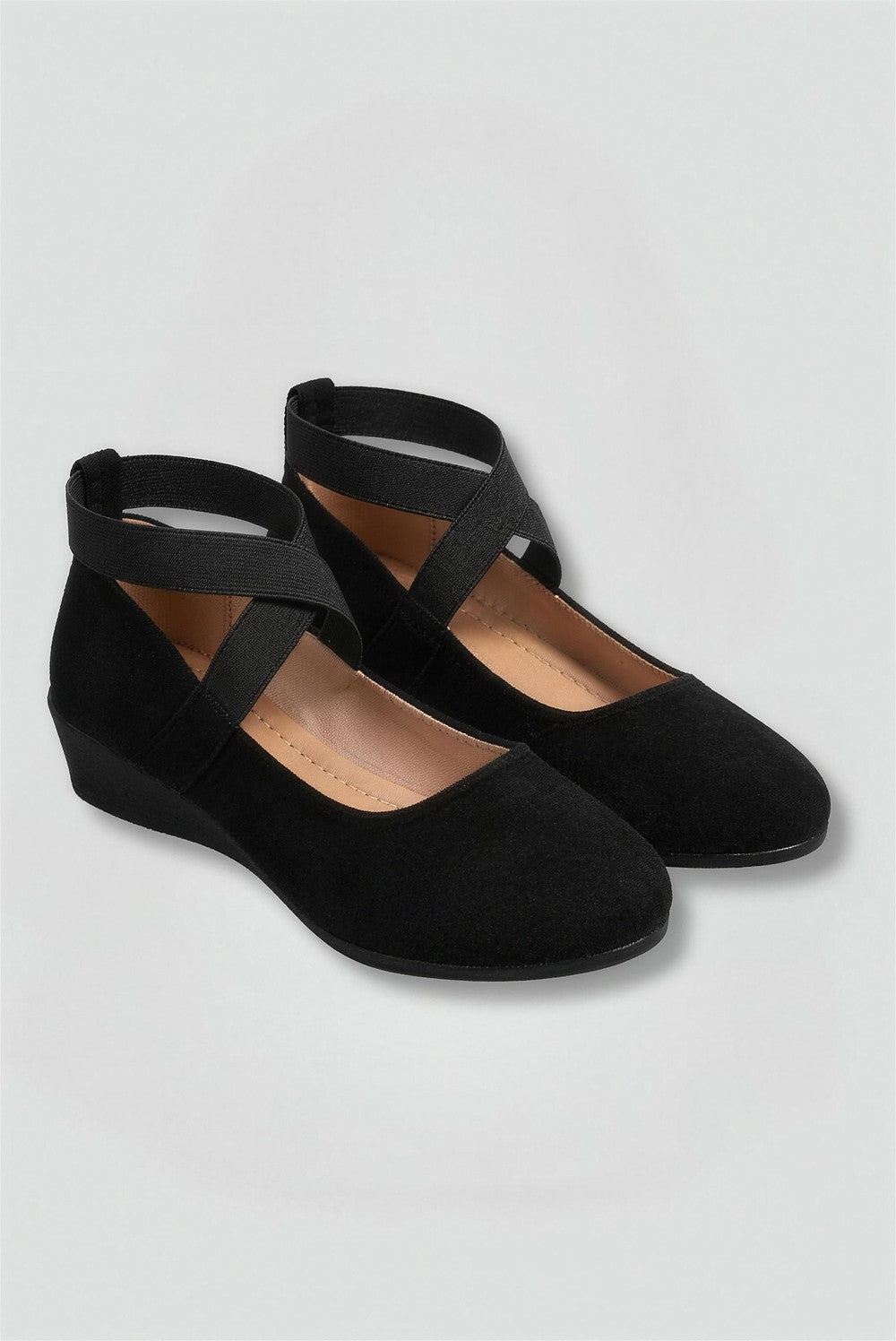Women's Low Wedge Shoes with Ankle Strap