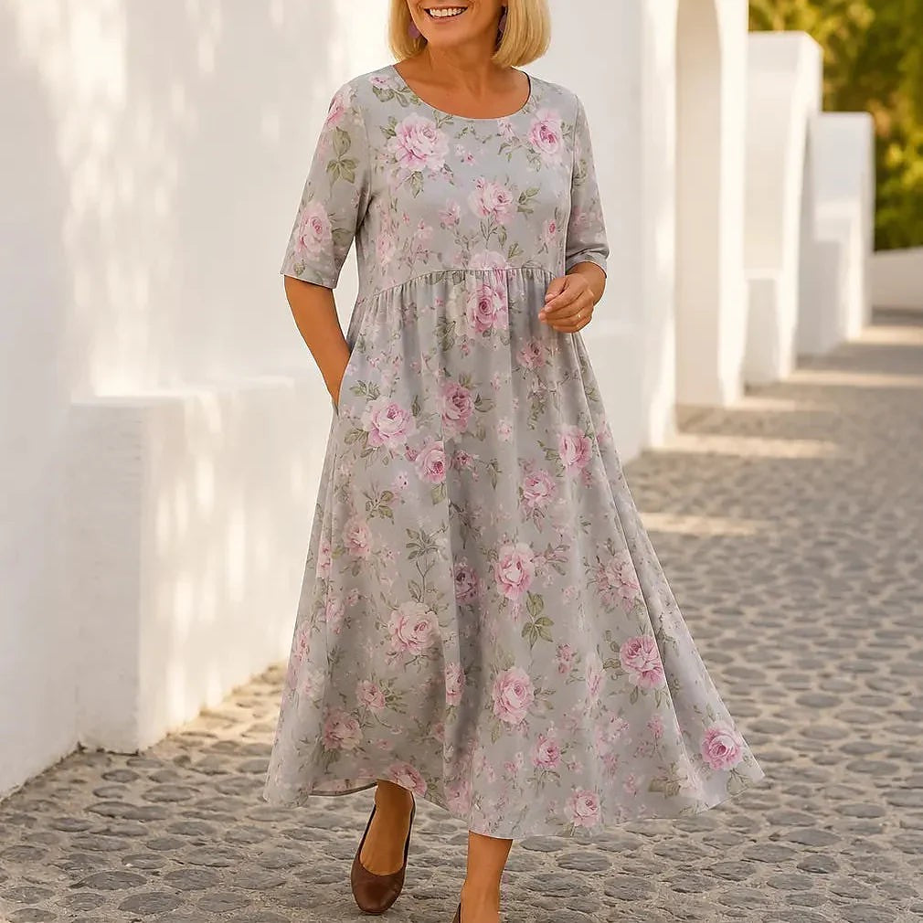 Women's Floral Empire Waist Maxi Dress
