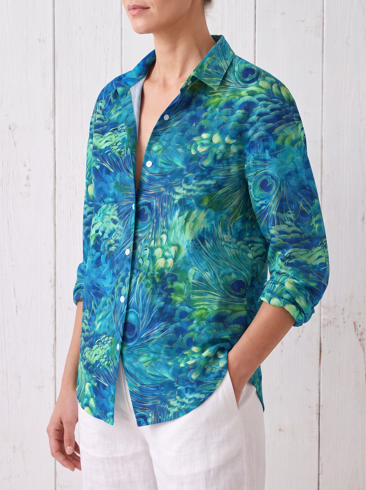Women's Printed Button Up Shirt
