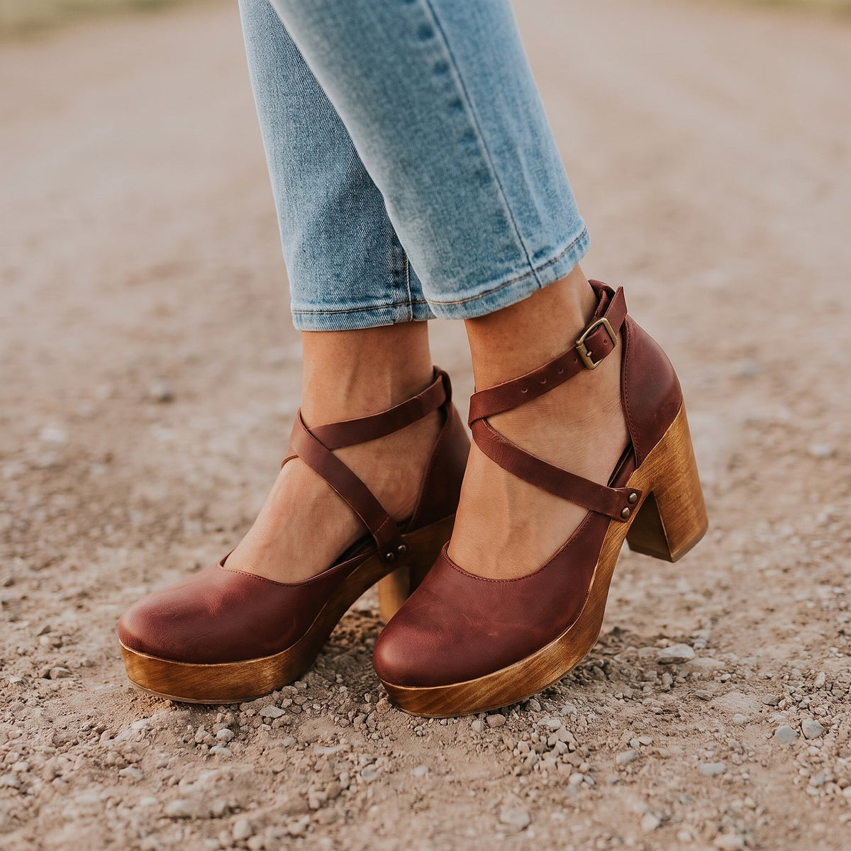 Women's Strappy Platform Block Heels