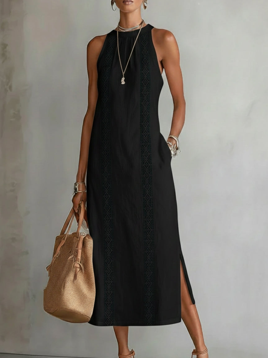 Leichtes ärmelloses Flow-Kleid für Damen