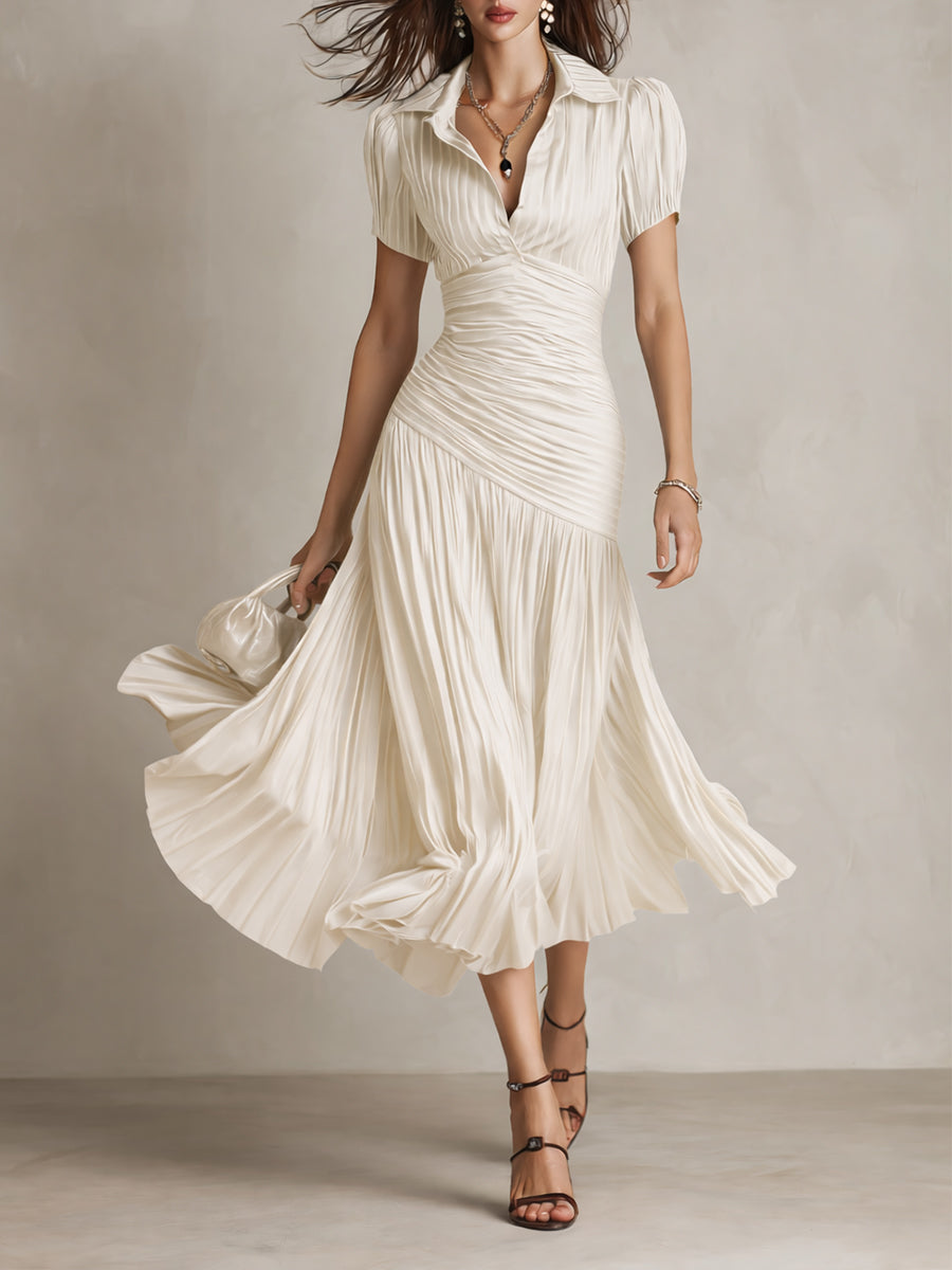 Klassisches Midikleid mit Retro-Streifen für Damen
