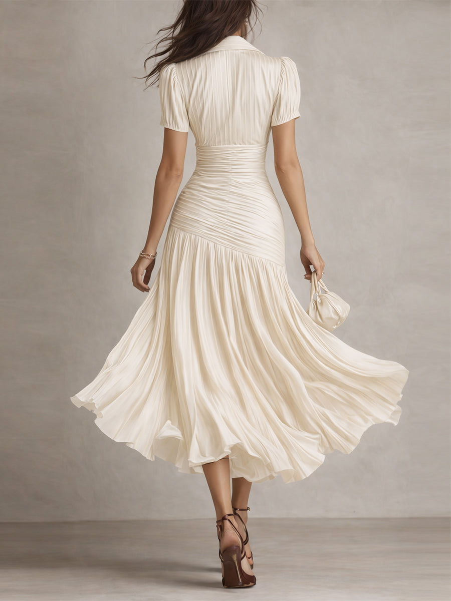 Klassisches Midikleid mit Retro-Streifen für Damen