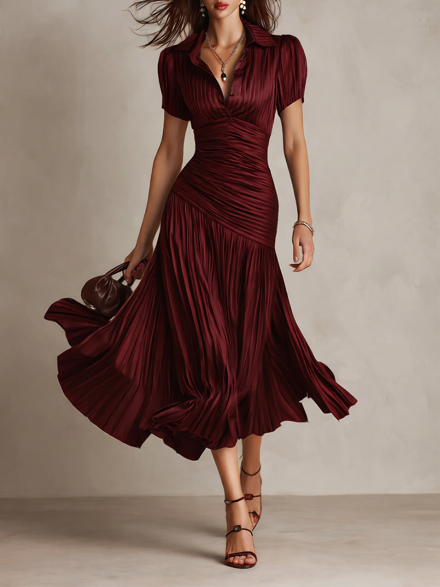 Klassisches Midikleid mit Retro-Streifen für Damen