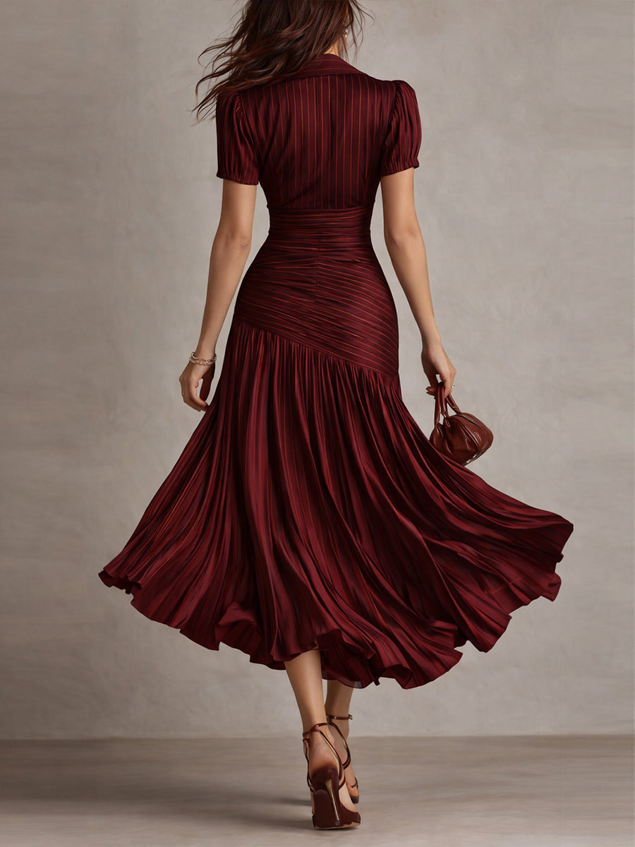 Klassisches Midikleid mit Retro-Streifen für Damen