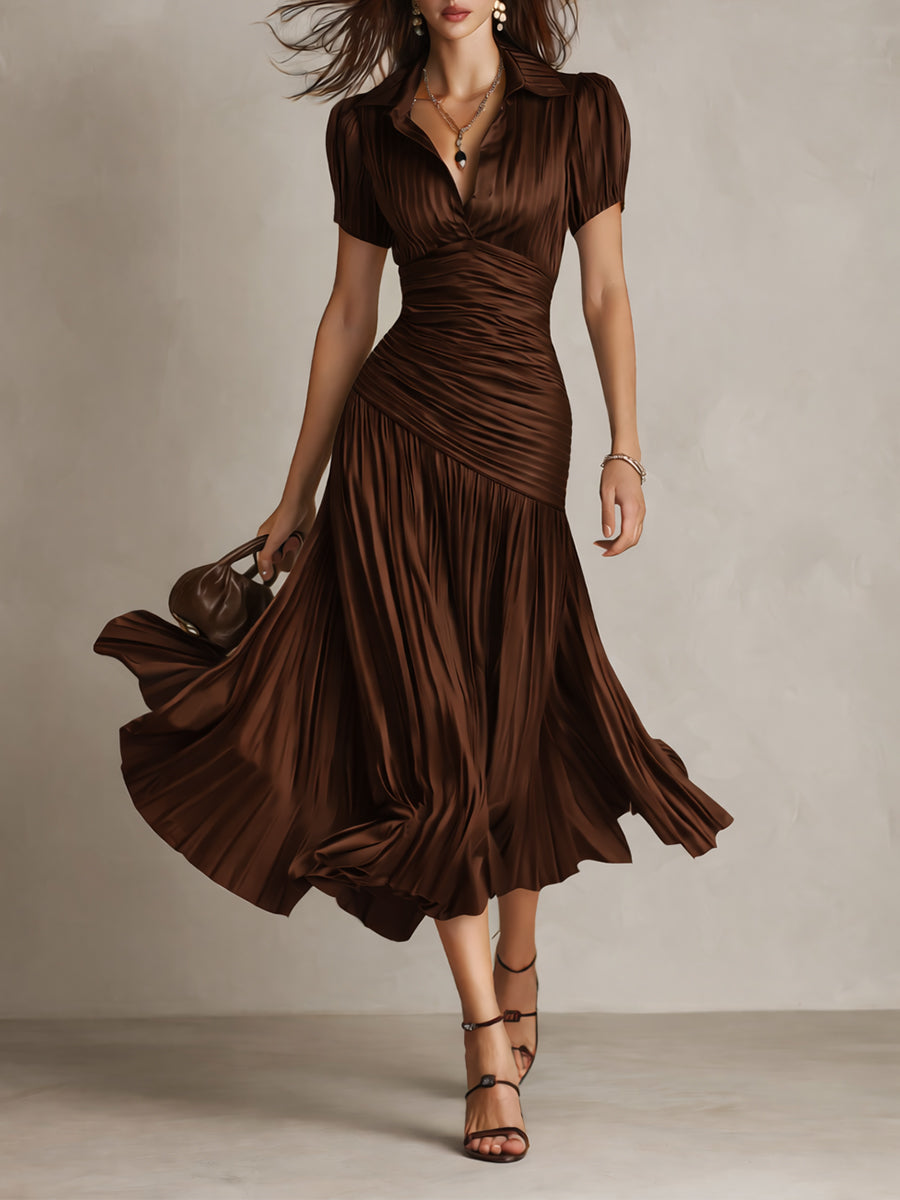 Klassisches Midikleid mit Retro-Streifen für Damen