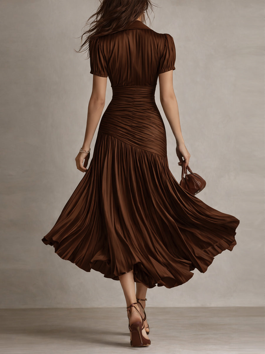 Klassisches Midikleid mit Retro-Streifen für Damen