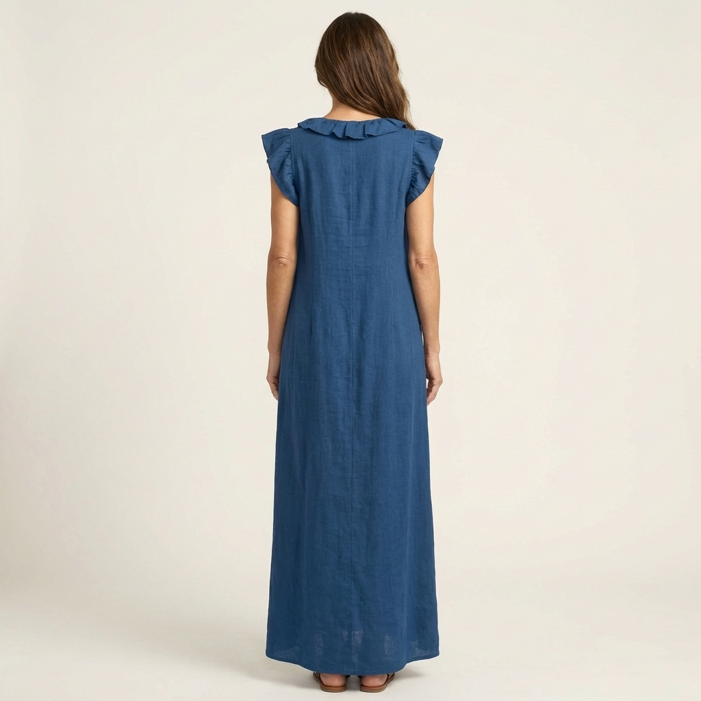 Elegantes Midikleid mit Rüschen und lockerer Passform