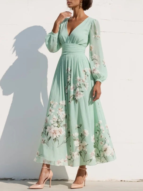 Elegantes Midikleid mit floralem Design