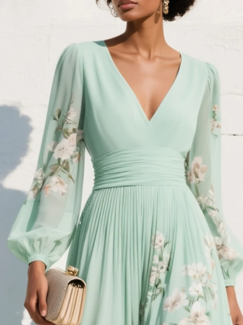 Elegantes Midikleid mit floralem Design
