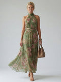 Elegantes Midikleid mit gerafftem Neckholder