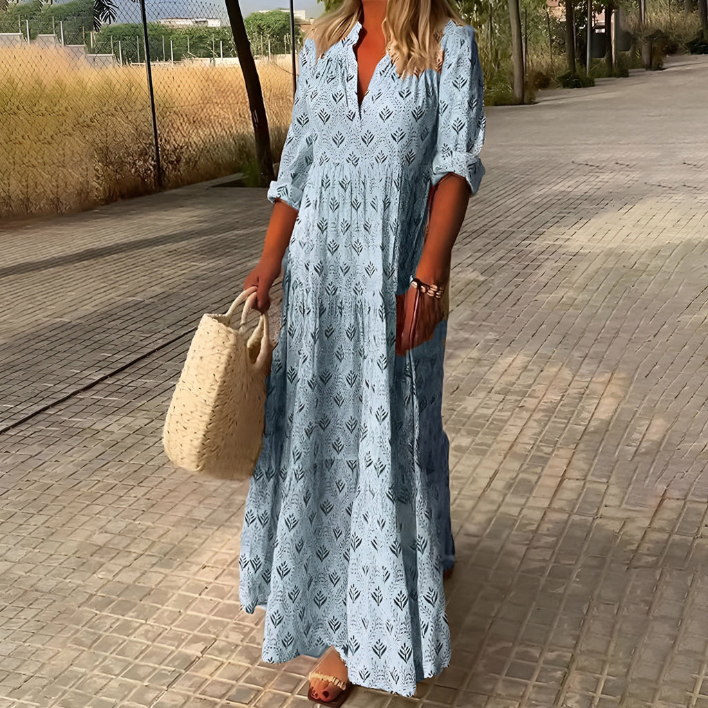 Leichtes Damen-Sommerkleid mit V-Ausschnitt