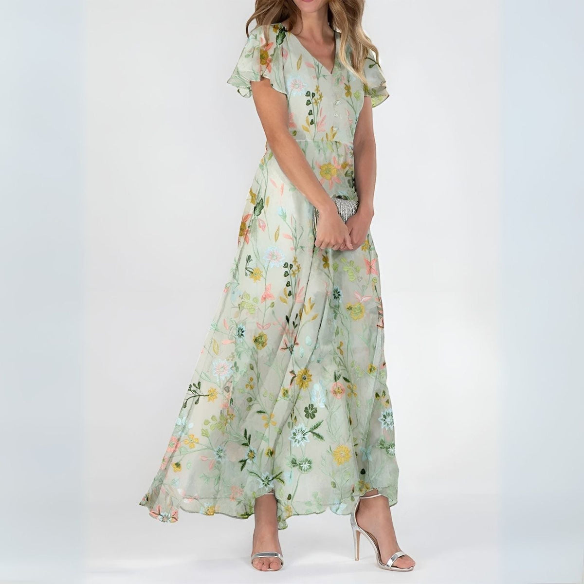 Elegantes Sommerkleid mit fließender Silhouette