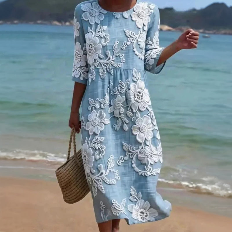 Elegantes Vintage-Kleid mit Blumenmuster