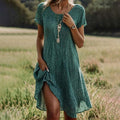 Vintage Polka Dot Kleid mit Rundhalsausschnitt