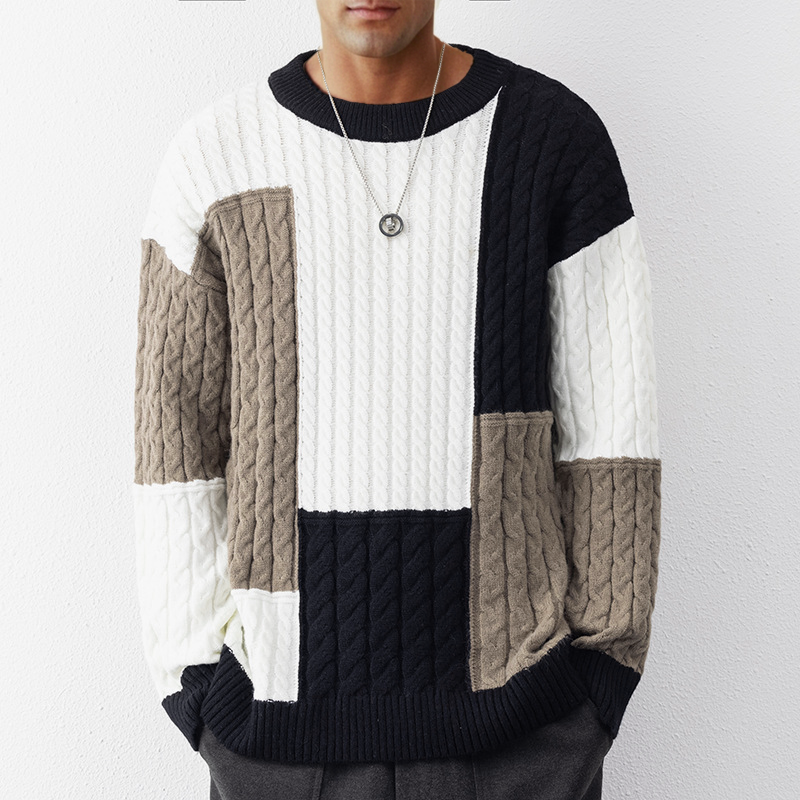 Tommy | Einzigartiger Patchwork Strickpullover Für Herren