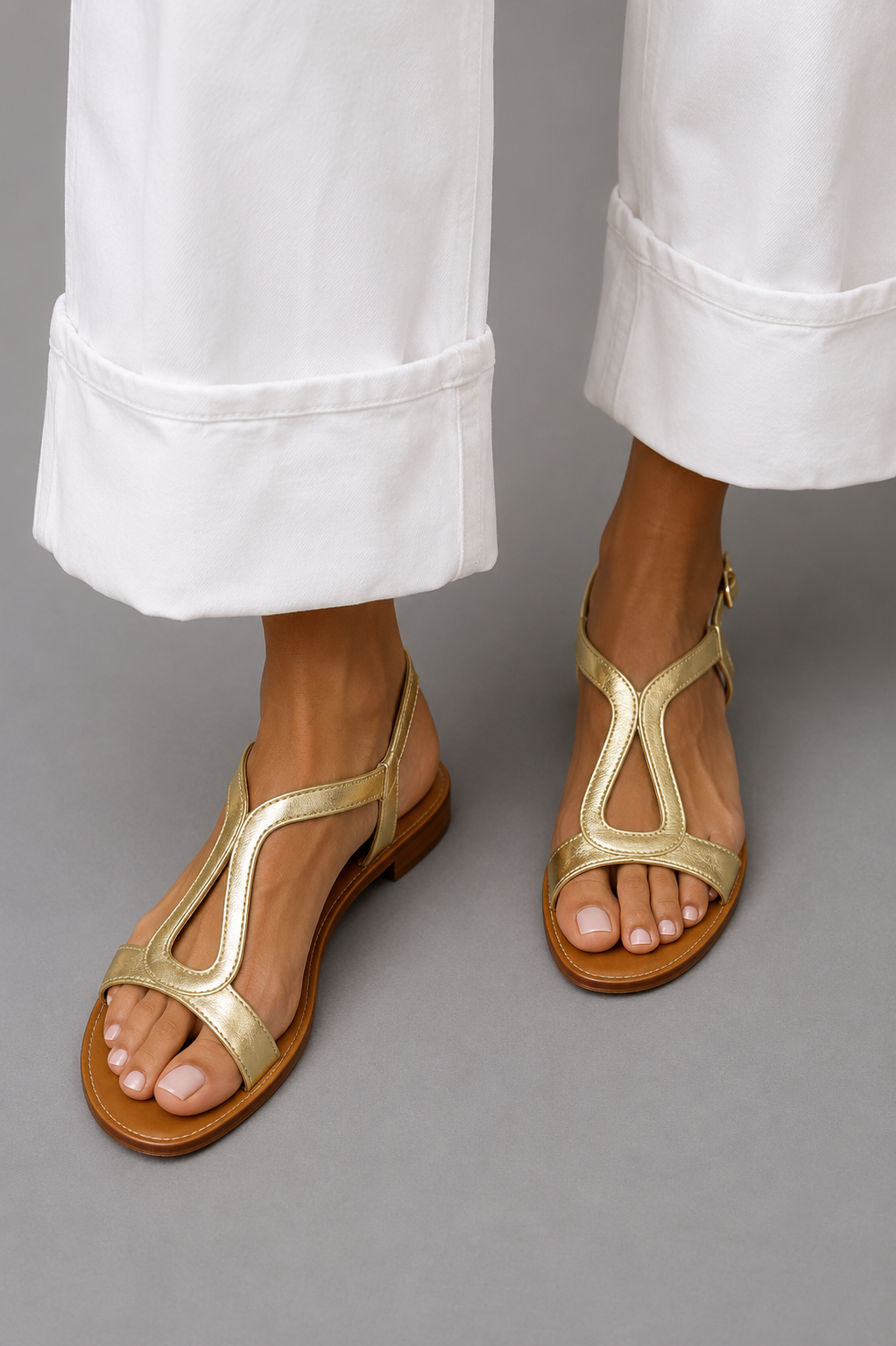 Women's T Strap Flat Sandals