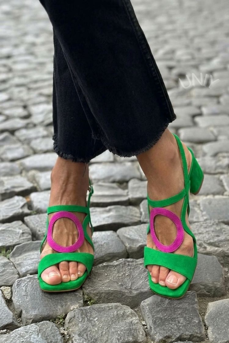 Women's Open Toe Block Heel Sandals